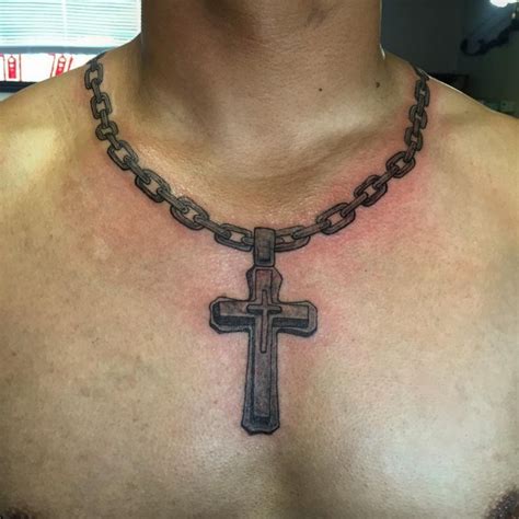 cross tattoo necklace|cross necklace tattoo designs.